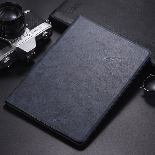 Solid Simple Tablet Leather Case For Ipad 9th 8th 7th 10.2 Book Style Stand Cover For Ipad 10th Air 5 4 10.9 Mini 6 3 2 Pro 11 Leather-Blue iPad Air 4 Air 5