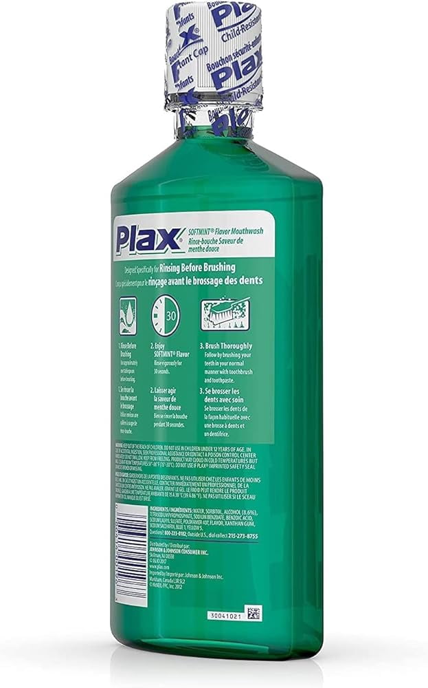 Plax Plaque Loosening Rinse, Soft Mint 24 fl oz (2 Pack) C35