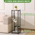 thumbnail image 4 of Extra Tall Plant Stand Indoor,40 Inch Plant Stands,2 Tier Metal Plant Stand with Heavy Duty Wood,Greige and Black, 4 of 12