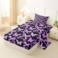 thumbnail image 2 of Erosebridal Black Purple Twin Sheet Sets for Girls, Butterfly Bow-Tie Bedding, 1 Flat Sheet, 1 Fitted Sheet and 1 Pillowcase, 2 of 5