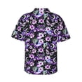 thumbnail image 3 of Daiia Pink purple rainbow flower butterfly Hawaiian Shirt for Men Gentle Cotton Regular Short Sleeve Casual-Large, 3 of 9