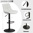 thumbnail image 5 of YOUNIKE Bar Stool, Set of 2, Modern Comfortable PU Leather Chair, Faux Leather High Upholstered Bar Stool, 32.3 Inches Tall, Armless with Backrest, Metal Legs, White, 5 of 9
