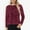 Burgundy, variant on Women's Long Sleeve Sequin Top Round Neck Sparkle Blouse- Medium, Burgundy