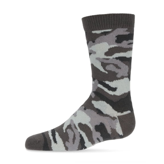 MeMoi Boys Camouflage-Pattern Cotton-Rich Crew Socks - Boys - Male, 7 8, Gray