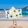 thumbnail image 2 of Yayeee Kids Hooded Towels Toddler Soft Absorbent Beach Bathing Wrap 50" x 23.5", White Flower, 2 of 5