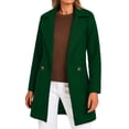 thumbnail image 3 of ClodeEU Women's Wool Blend Coat,Notched Collar Double Breasted Mide Long Trench Coat Outwear Green,Womens Plus M, 3 of 8
