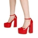 thumbnail image 5 of Tacones Plataforma con Bloque para Mujer DREAM PAIRS Rojo Talla 6, 5 of 6
