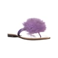 thumbnail image 1 of Womens Bebe Katerina Pom Pom  Block Heel Thong Sandals, Light Purple, 1 of 5