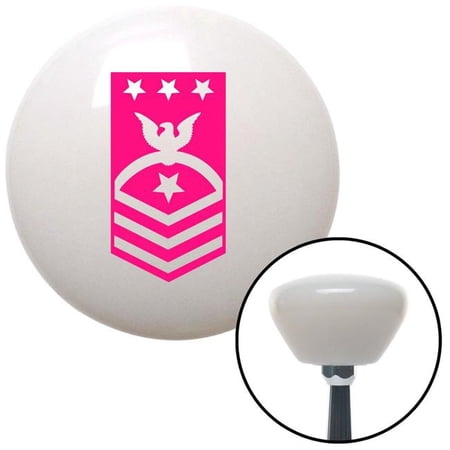 American Shifter Pink Master Chief of the Coast Guard White Retro Shift Knob with M16 x 1.5 Insert Shifter Auto Brody