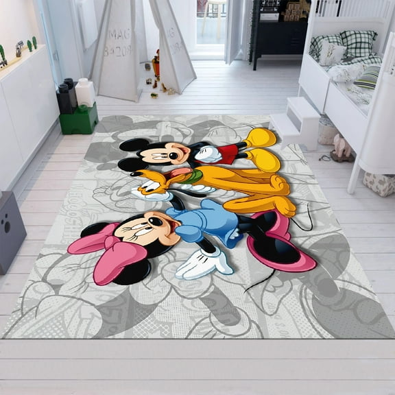 Dreammotif Mickey And Minnie Inspired Mouse Themed Rug Soft Play Mat For Kids Room - High Quality, Soft and Durable, Perfect for Children's Room