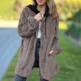 thumbnail image 2 of Breezora Women's Cozy Lined Hooded Zip Up Jacket With Pockets Long Sleeve Cardigan Style Winter Outerwear XL Size Khaki, 2 of 5