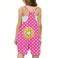 thumbnail image 5 of Odeerbi 5-13 Years Kids Girls Summer Jumpsuit Dots Flower Print Camisole Romper Casual Breathable Comfortable Suspender Overalls Bib Overall Shorts with Pockets, 5 of 5