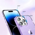 thumbnail image 5 of Compatible with iPhone 15 Pro Bling Case Colorful Gradient Glitter Shiny Sparkle Case for Women Girls Anti-Scratch Soft Silicone Shockproof Protective Not Yellowing Clear Phone Cover,Purple, 5 of 8