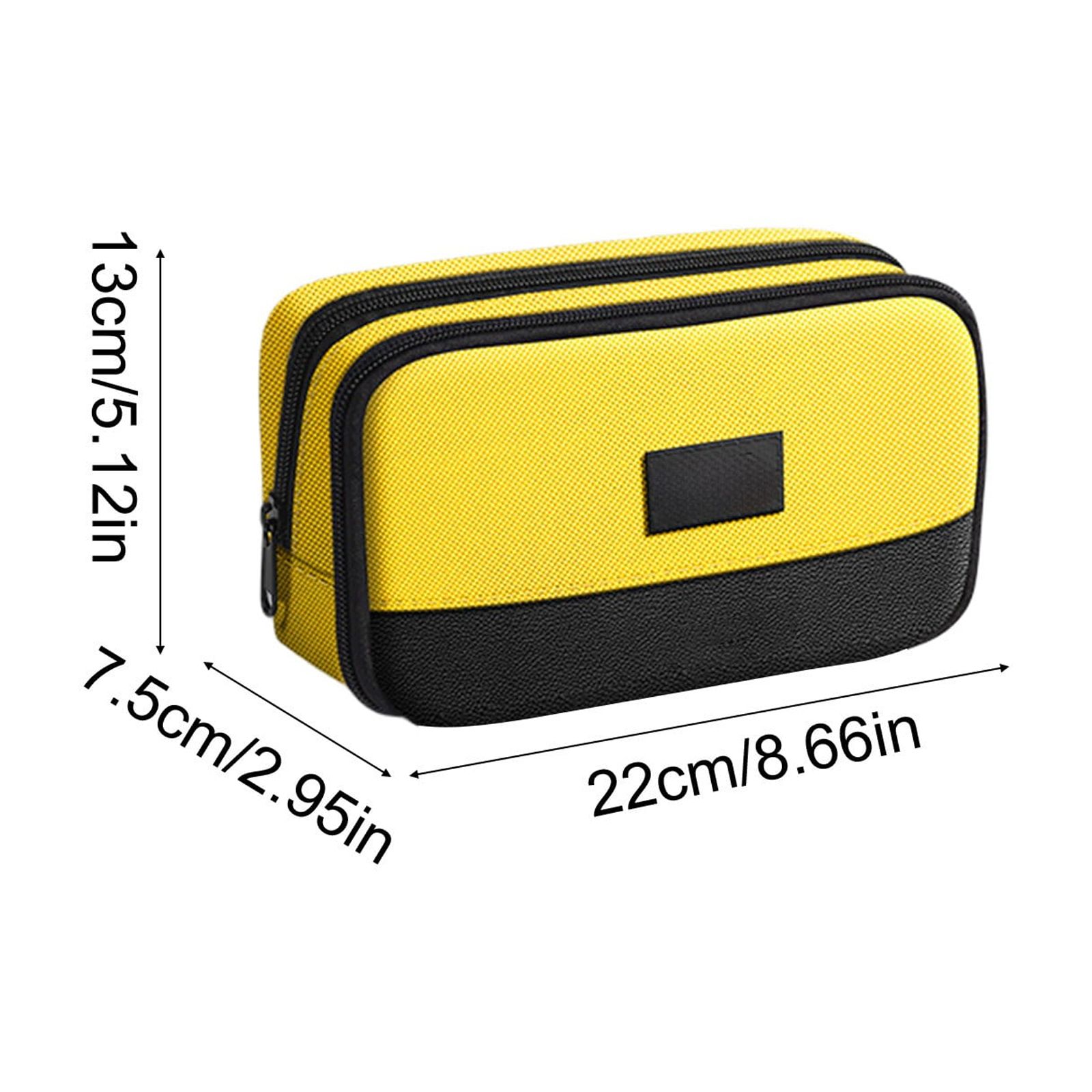 Yannianjz 4Pcs Large Capacity Pencil Case, Vertical Canvas Stationery Bag with Magnetic Closure, Stand Up Pen Pouch for Study Office, Desktop Storage Organizer for Art Supplies