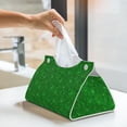 thumbnail image 5 of Goofa Green Glitter Pattern Triangle Square Tissue Box Cover, Modern PVC Leathe Facial Paper Holder,Decorative Holder/Organizer for Bathroom Vanity Countertop, 5 of 9