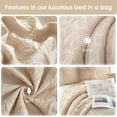 thumbnail image 2 of Nanshing Home 7 Pieces Beige Gold Comforter Set, King Size, Jacquard with Matching Solid Microfiber Piecework, 3D Leaves Texture Design, Includes Bed Skirt, Shams, and Decorative Pillows, 2 of 7
