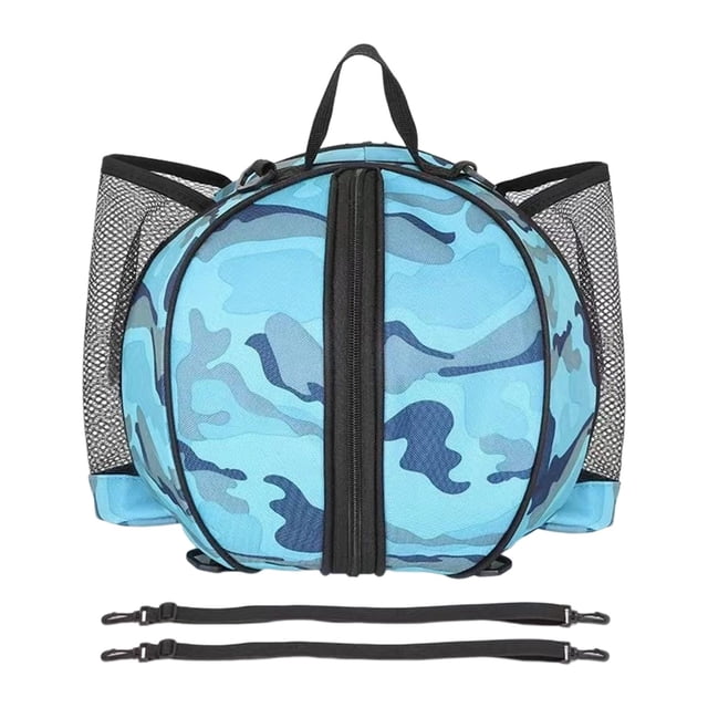 Fútbol Baloncesto Deporte Bolsa Correa ajustable Bolso Forma redonda Un solo hombro Fútbol Oxford Tela Bolsillo Almacenamiento , Azul grisáceo gris azul DYNWAVEMX Estuche de baloncesto