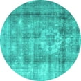 thumbnail image 1 of Ahgly Company Indoor Round Persian Turquoise Blue Traditional Area Rugs, 5' Round, 1 of 4