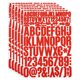 thumbnail image 1 of Kit de letras y números de vinilo Uxcell, calcomanías autoadhesivas para buzón, señal roja 612 piezas 6 hojas, 1 of 6