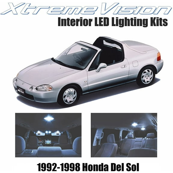 Xtremevision Interior LED for Honda Del Sol 1992-1998 2 Pieces Cool White Interior LED Kit   Installation Tool