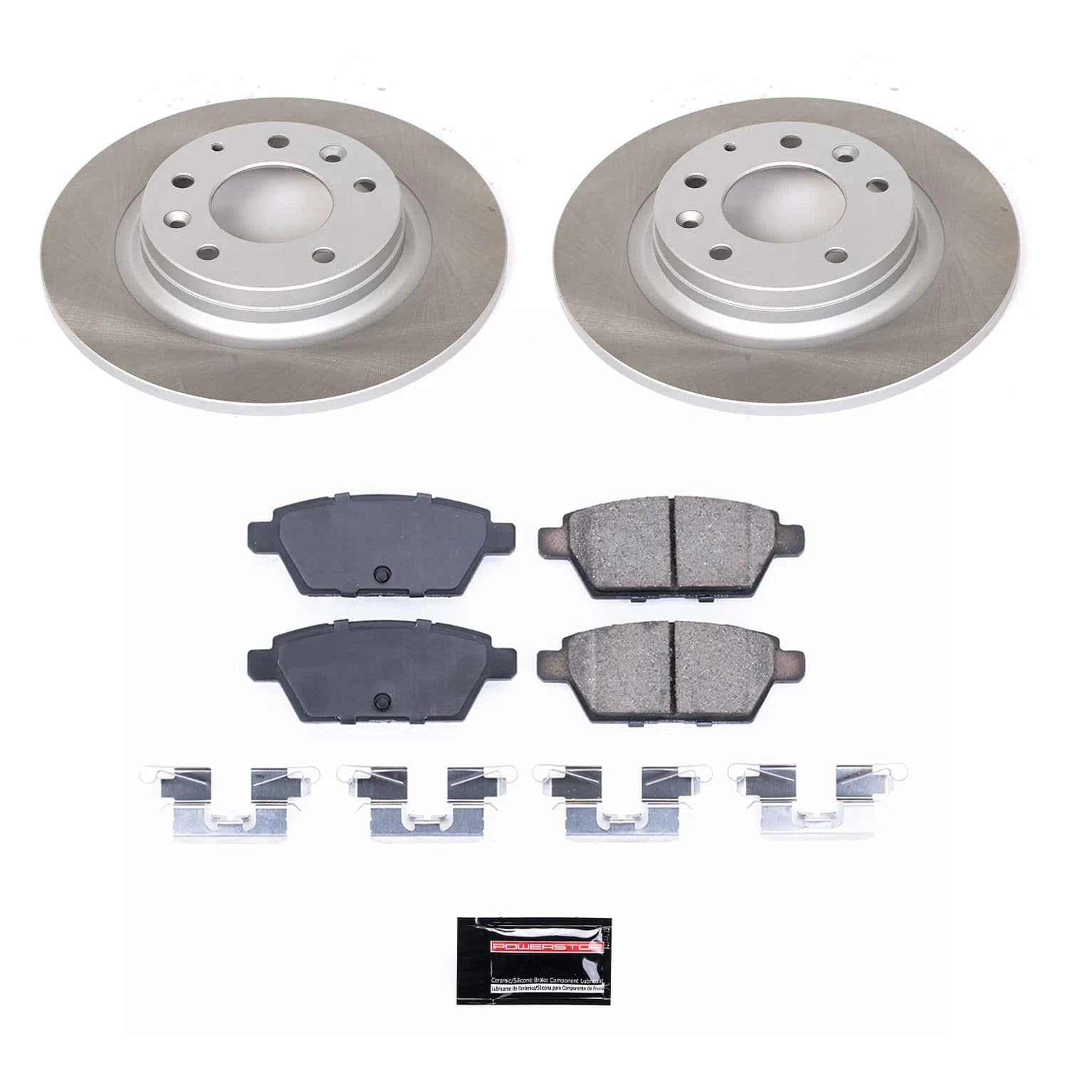 PowerStop Rear Semi-Coated Rotor and Low-Dust Ceramic Brake Pad Kit SC2450