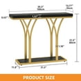 thumbnail image 4 of Craftian Modern Console Table with LED Lights, Faux Marble Entryway Side Table, Gold & Black, 4 of 8