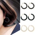 thumbnail image 2 of Ruanlalo Lady Elegant Round Circle Hoop Earrings Wedding Jewelry Party Cocktail Gift White, 2 of 6