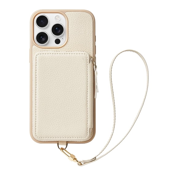 Funda de teléfono Wallet ZVE compatible con iPhone 16 Pro 6.3
