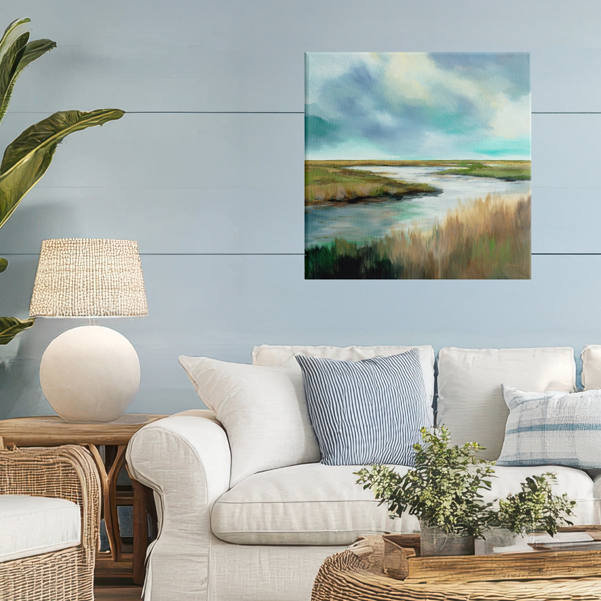Stupell Industries Tranquil Meadow and Wetlands Canvas Wall Art, design by Liz Jardine