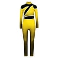 thumbnail image 5 of Aislor Girls Shiny Rhinestone Full Body Unitard Gradient Long Sleeve Gymnastics Leotard Dance Jumpsuit Yellow 12, 5 of 8