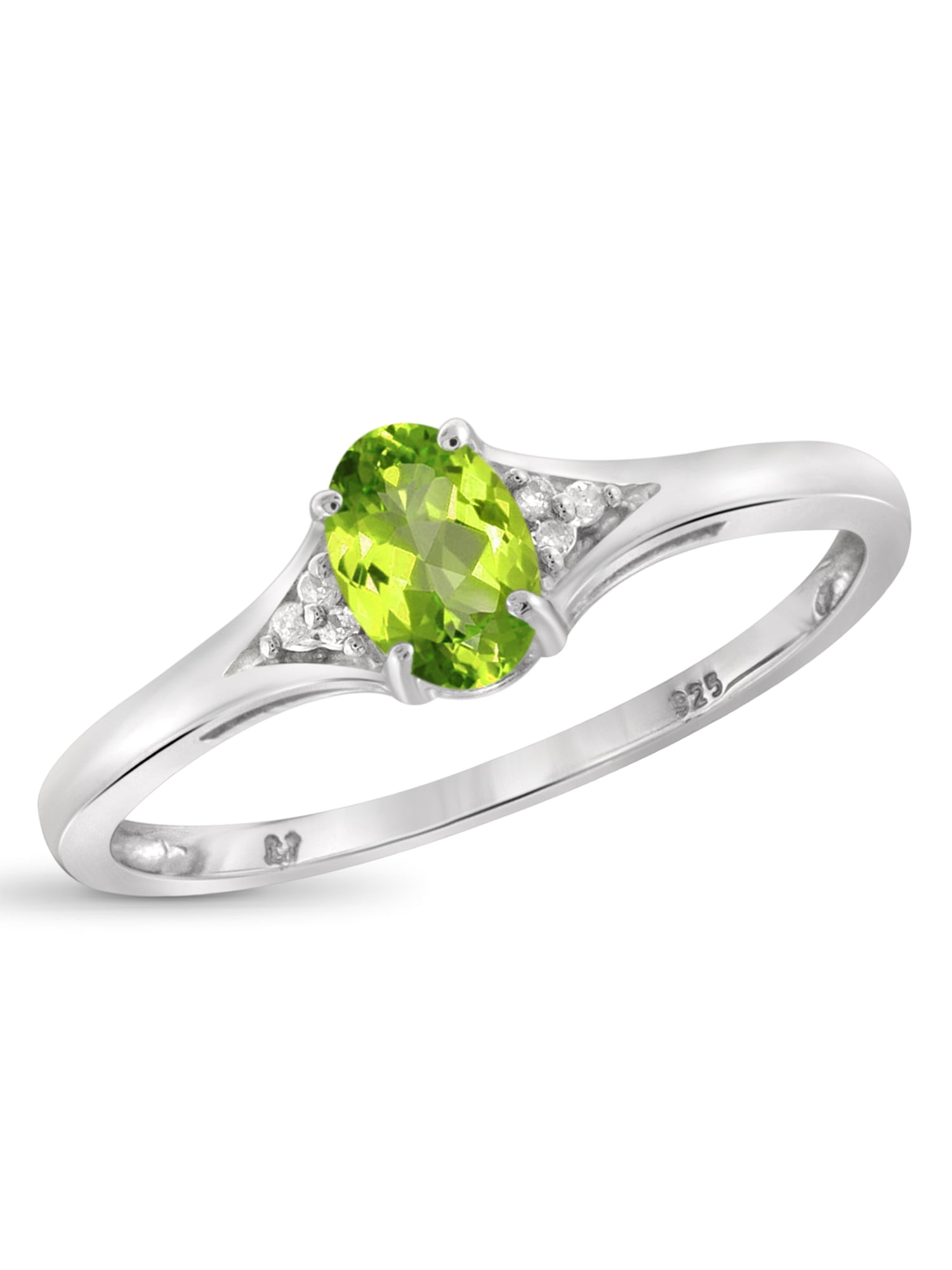ctw Details about   Solitaire Princess Cut Natural Peridot Ring 0.60 Carat in Sterling Silver 