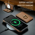 thumbnail image 3 of Dteck Magnetic PU Leather Case for iPhone 16E (2025), Compatible with MagSafe Accessory, Detachable Wallet RFID Blocking Card Holder Ring Stand Shockproof Protective Phone Case, Brown, 3 of 9