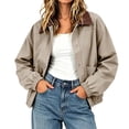 thumbnail image 2 of IUYRTFE Women Relaxed Fit Snap Button Jacket with Pockets for Casual Daily Wear, 2 of 6