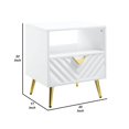 thumbnail image 5 of Mesa auxiliar Benzara Tyra de madera de 56 cm y oro blanco, 5 of 5