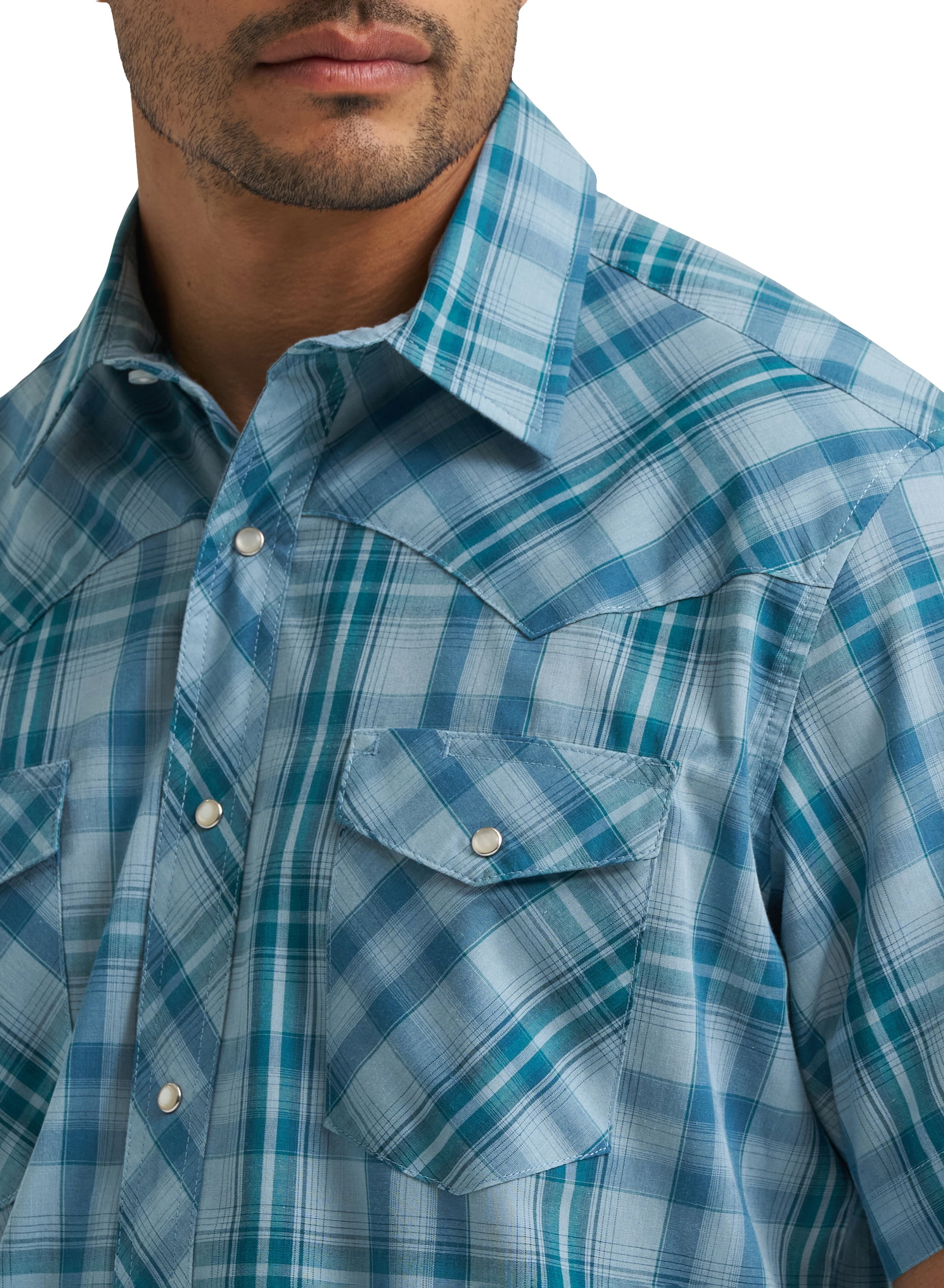Wrangler® Men's and Big Men's Regular Fit Short Sleeve Western Shirt, Sizes S-5XL