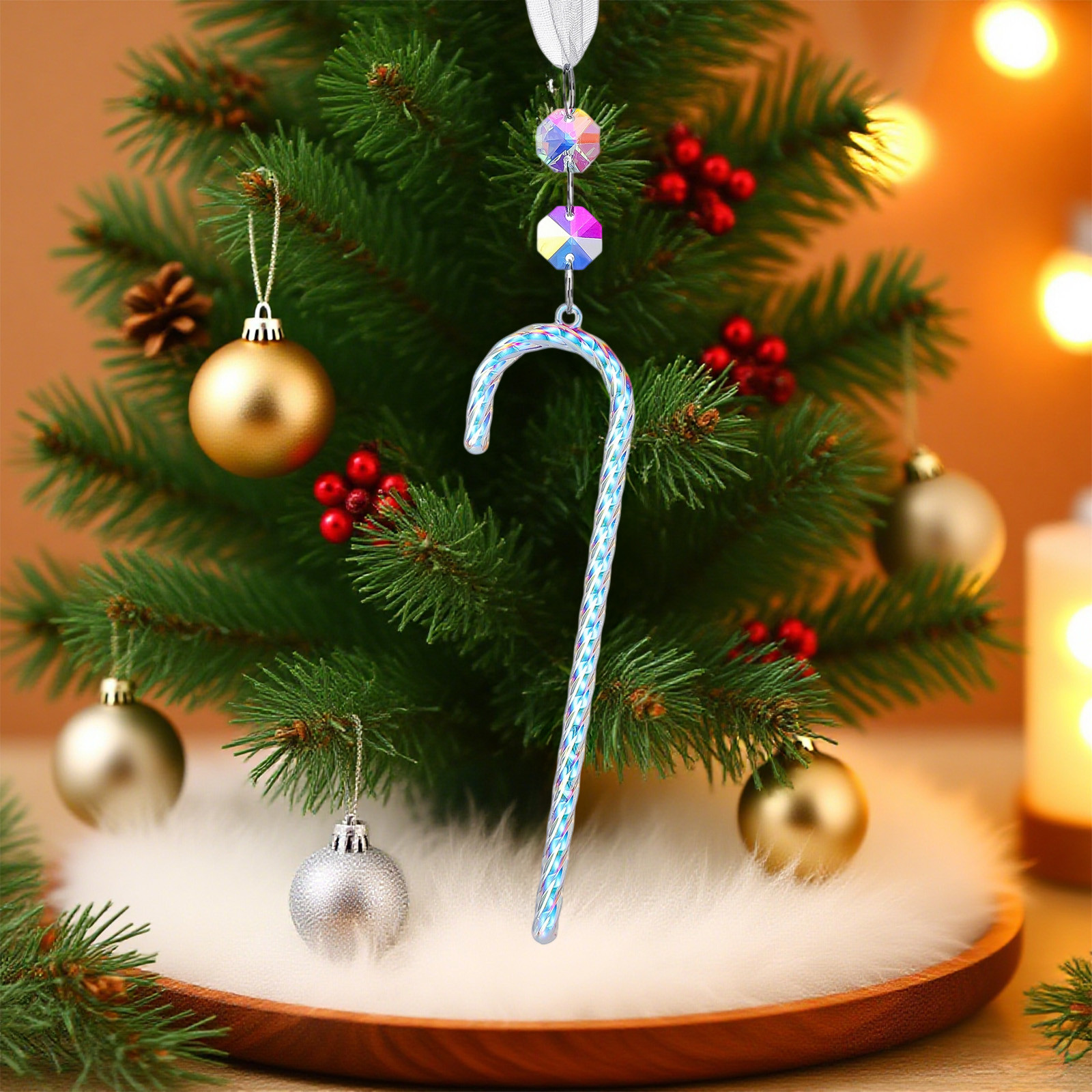 Kit De Couronne De Noël à Suspendre DIY - Avec Cristaux Et Chaîne - Décoration Murale Lumineuse Pour Porte Ou Intérieur