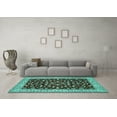 thumbnail image 3 of Ahgly Company Indoor Square Persian Turquoise Blue Traditional Area Rugs, 6' Square, 3 of 4