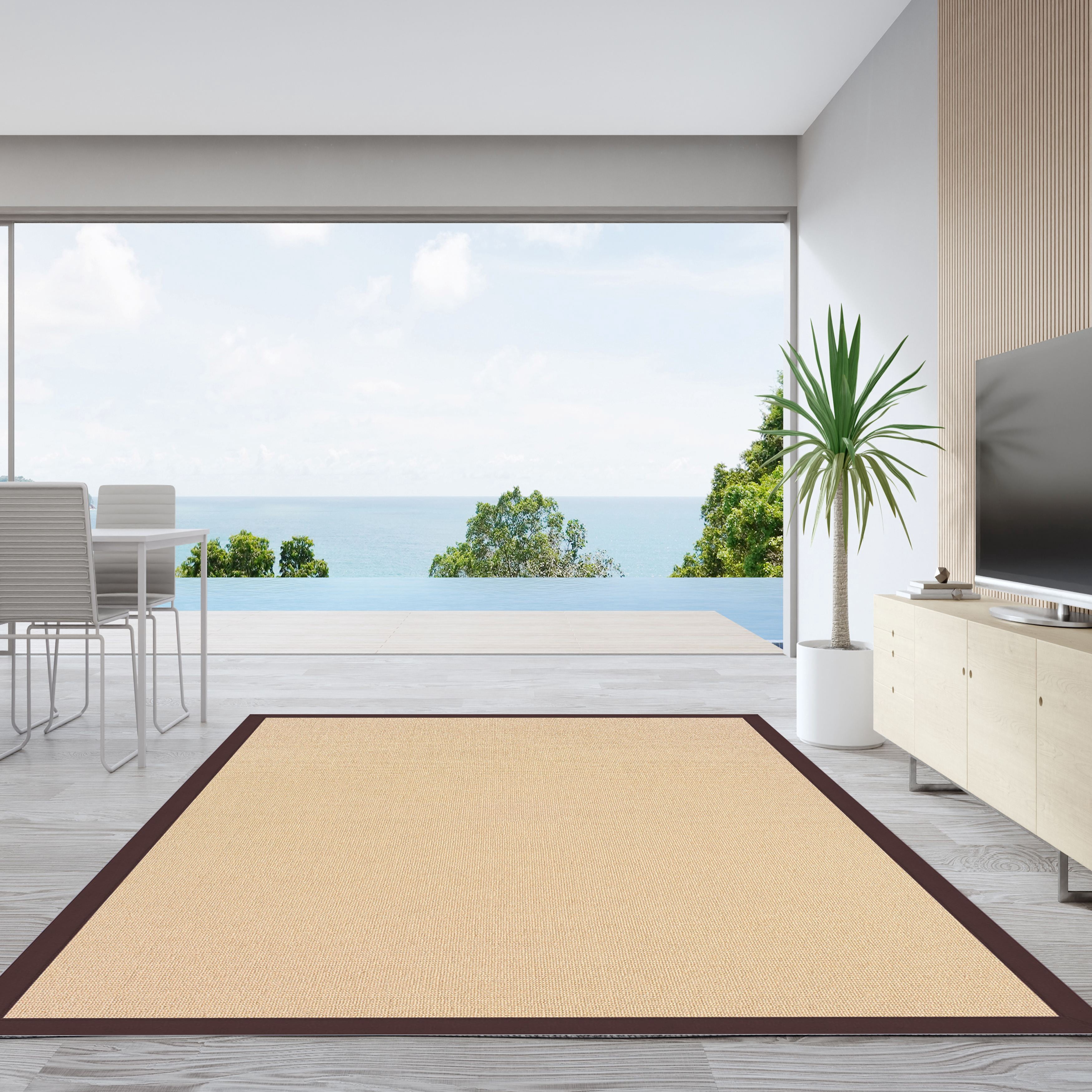 Linon Athena 9'10"x13' Rug in Natural & Brown Area Rug