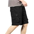 thumbnail image 2 of cllios Mens Cargo Shorts Casual Solid Color Multi Pocket Work Shorts Lightweight Ripstop Twill Cargo Shorts for Men Big and Tall, 2 of 3