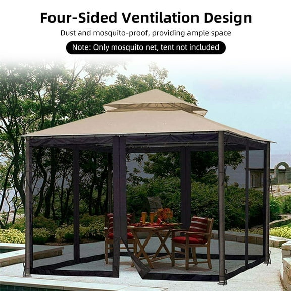 Netting for Patio, 4-panel Patio Screen Walls With Porch Patio And Screen Porch Patio Walls With Zipper Patio Canopy And 4-panel Umbrella Screen Patio And Hxber Huiop