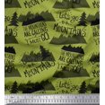 thumbnail image 1 of Soimoi Green Moss Georgette Fabric Mountains & Text Decor Fabric Printed Yard 42 Inch Wide, 1 of 5