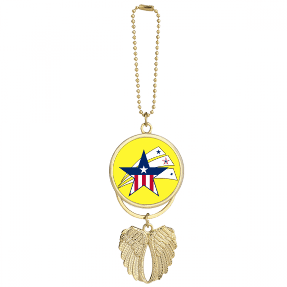 America Star Flag Shine Bright Car Keychain Angel Wing Pendant