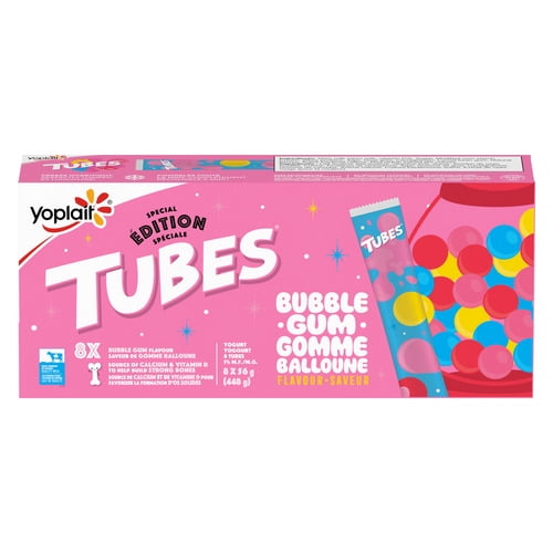 Yoplait 1% de tubes de yaourt, édition spéciale Gomme Balloune, collations pour enfants 8 x 56 g
