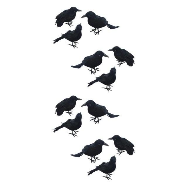 Shengyu Halloween Party Decoration - Clear Texture And Festive Ambiance Simulation Crow Six piece set 2Set