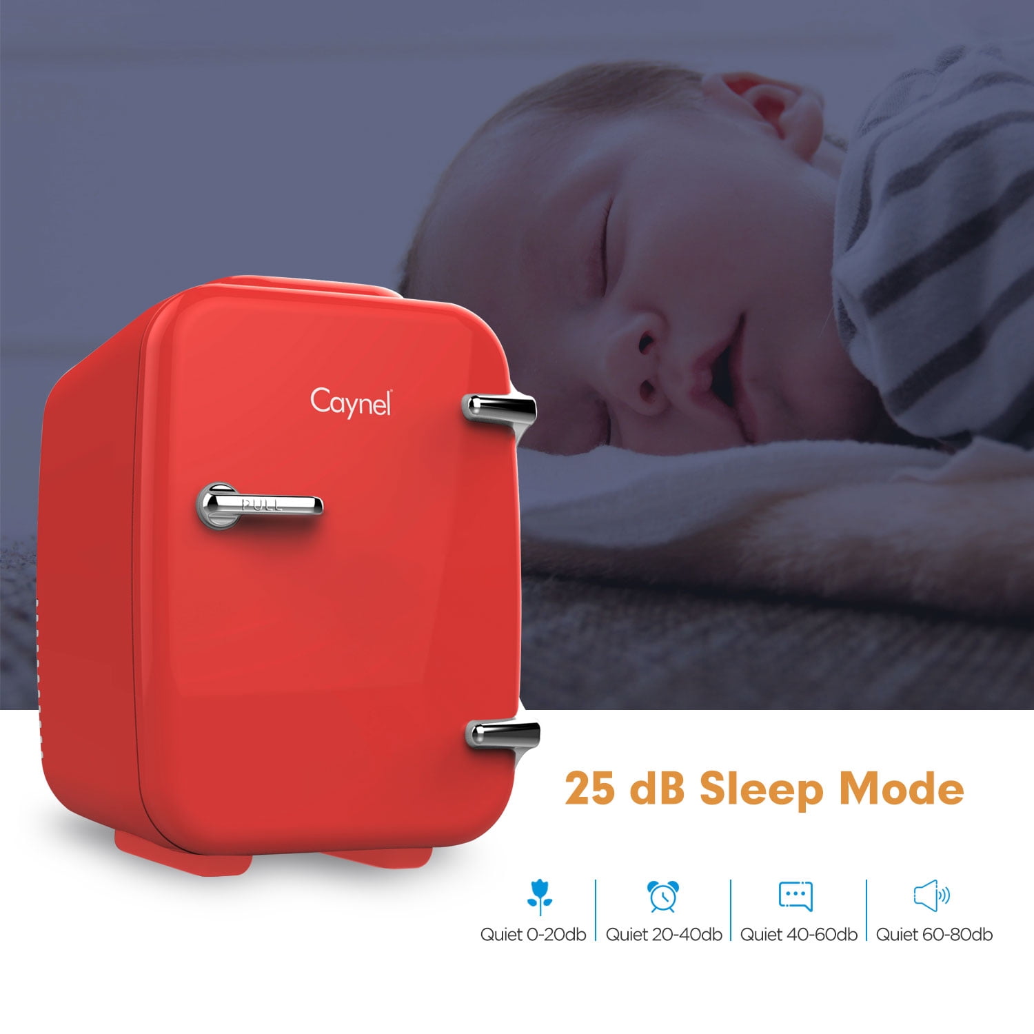 Caynel Portable Thermoelectric 4 Liter Mini Fridge, Red