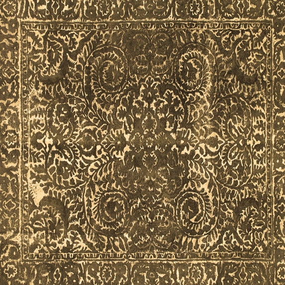Ahgly Company Indoor Square Abstract Brown Modern Area Rugs, 5' Square