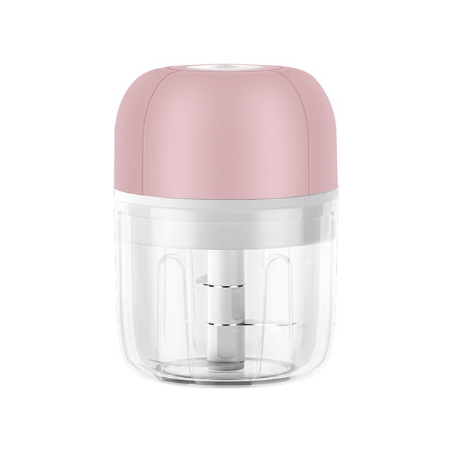 Wosthever Mini picadora de ajo, prensa de ajo USB de 100/250ml, eléctrica recargable para alimentos Cocina y Comedor Rosa 250 ml