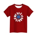 thumbnail image 5 of Afuyipoi Boys Graphic Tees （for 3-15） Graphic Independence Day Celebration Crew Neck Short Sleeve Summer Tshirt for Kids Red Size 7, 5 of 6
