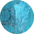 thumbnail image 1 of Ahgly Company Indoor Round Oriental Light Blue Industrial Area Rugs, 3' Round, 1 of 4