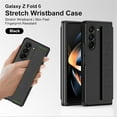 thumbnail image 2 of Compatible with Samsung Galaxy Z Fold 6 Case with Hand Strap, Hard PC Cute Women Men Elastic Wristband Anti-Scratch Shockproof Cover Case for Samsung Galaxy Z Fold 6. QWD-Black, 2 of 11